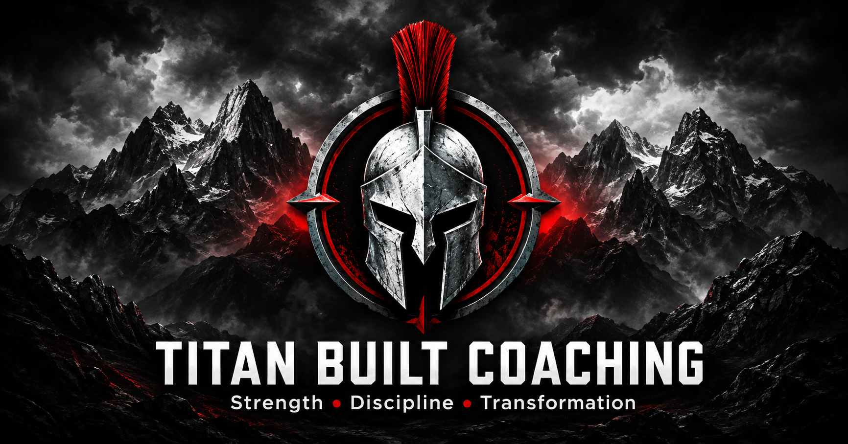Titan Built Coaching Spartan logo over the Rocky Mountains